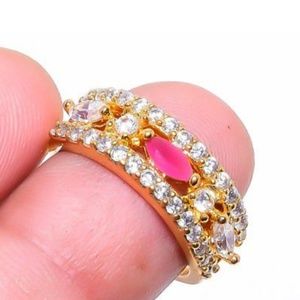 Ruby & White Topaz Ring